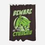 Beware Cthulhu-none polyester shower curtain-Nickbeta Designs