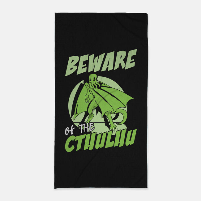 Beware Cthulhu-none beach towel-Nickbeta Designs