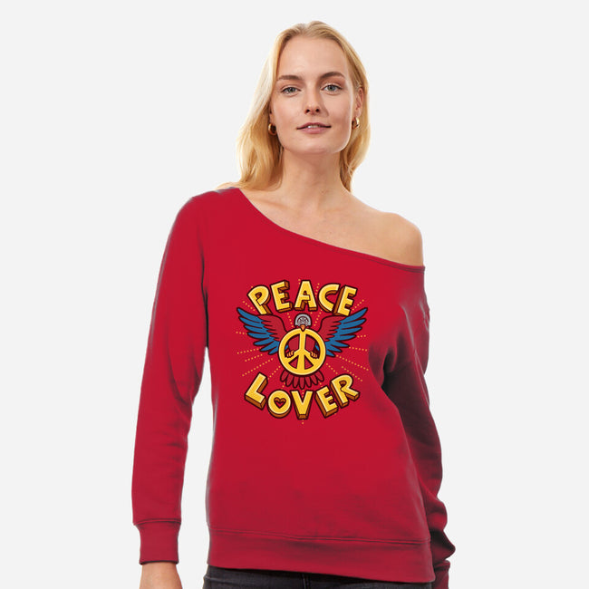 Peace Lover-womens off shoulder sweatshirt-Boggs Nicolas