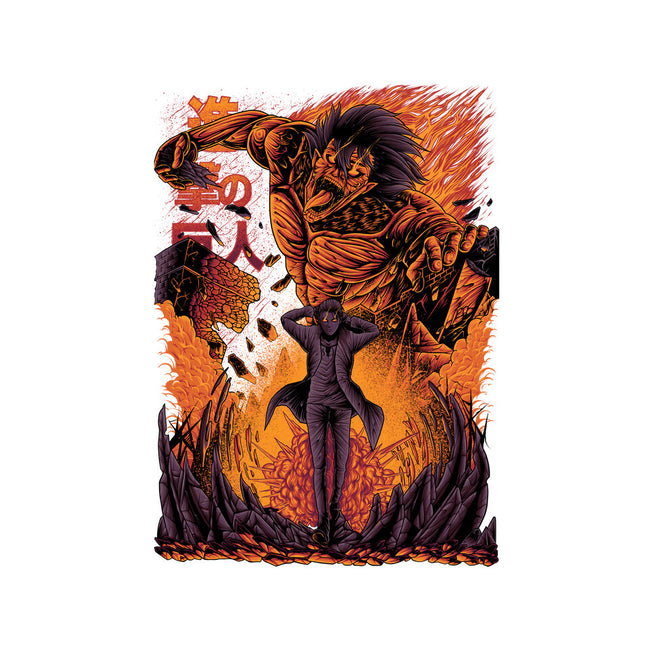 Eren X Attack Titan-none polyester shower curtain-alanside