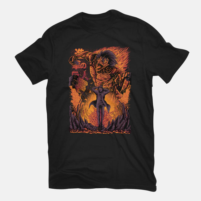 Eren X Attack Titan-mens premium tee-alanside