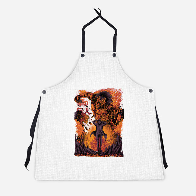 Eren X Attack Titan-unisex kitchen apron-alanside