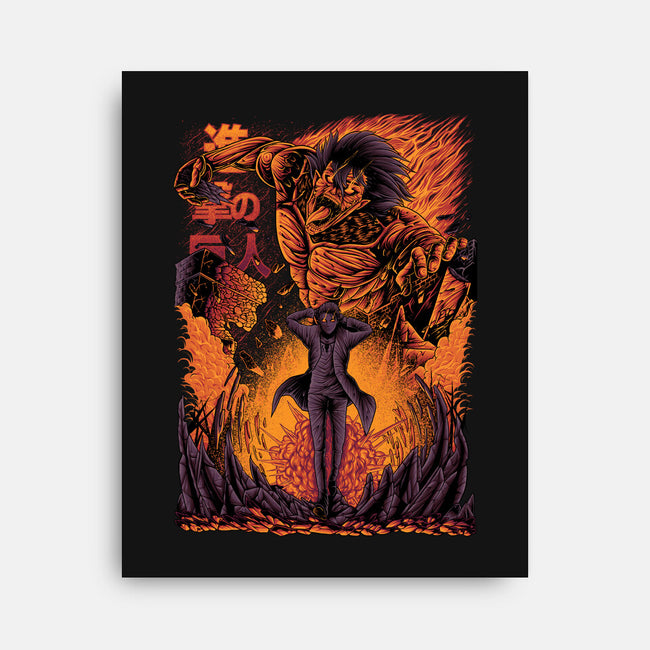Eren X Attack Titan-none stretched canvas-alanside