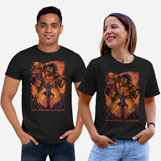 Eren X Attack Titan-unisex basic tee-alanside