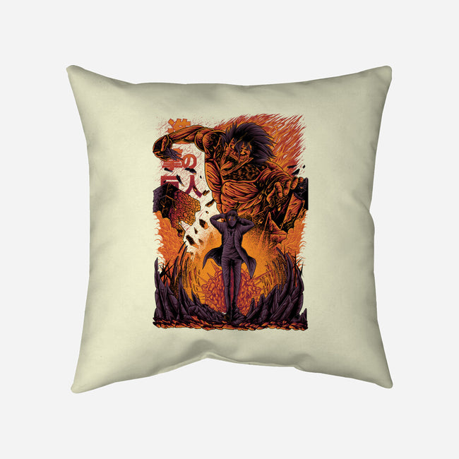 Eren X Attack Titan-none removable cover w insert throw pillow-alanside