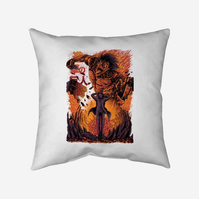 Eren X Attack Titan-none removable cover w insert throw pillow-alanside