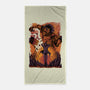 Eren X Attack Titan-none beach towel-alanside