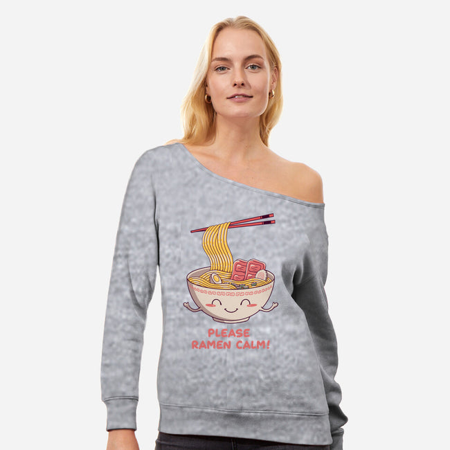 Ramen Calm-womens off shoulder sweatshirt-vp021