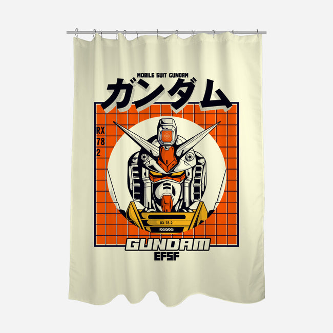 Gundam-none polyester shower curtain-Douglasstencil