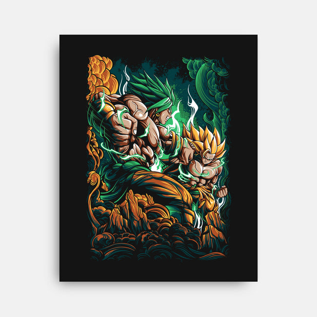 Saiyan Fight-none stretched canvas-alanside