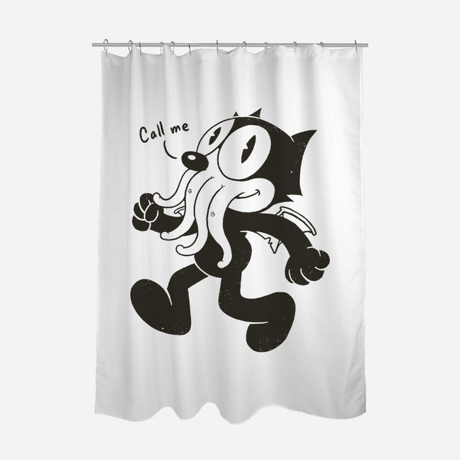 Cthulhu The Cat-none polyester shower curtain-vp021
