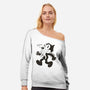 Cthulhu The Cat-womens off shoulder sweatshirt-vp021