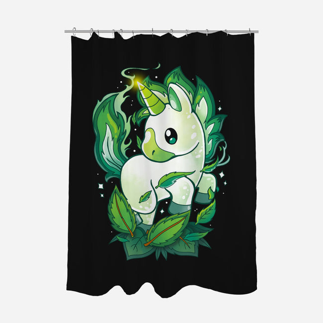 Leaf Unicorn-none polyester shower curtain-Vallina84