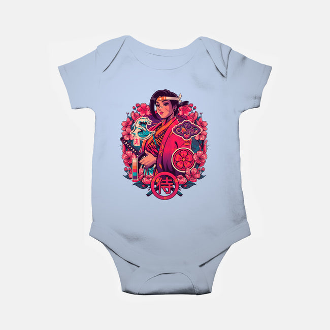 Cherry Makoto Samurai-baby basic onesie-Bruno Mota