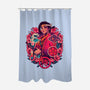 Cherry Makoto Samurai-none polyester shower curtain-Bruno Mota