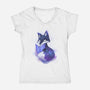Galaxy Fox-womens v-neck tee-ricolaa