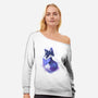 Galaxy Fox-womens off shoulder sweatshirt-ricolaa