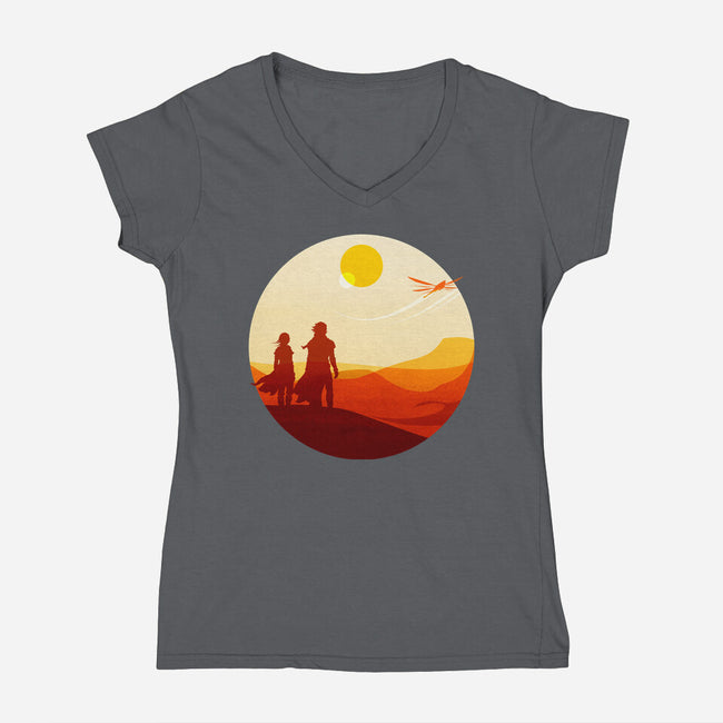 Into The Desert-womens v-neck tee-PencilMonkey