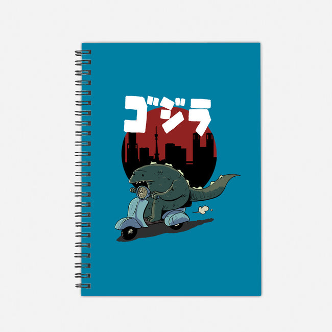 Godzilla Cruising-none dot grid notebook-Christopher Tupa