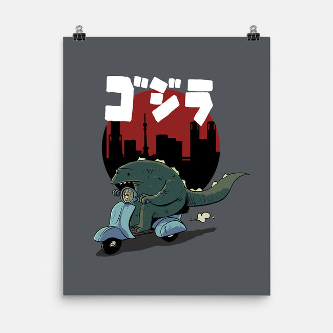 Godzilla Cruising-none matte poster-Christopher Tupa