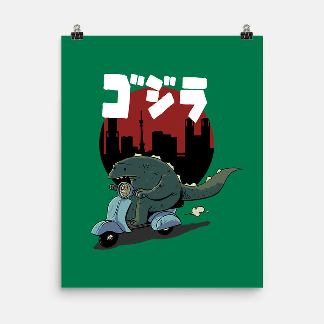 Godzilla Cruising-none matte poster-Christopher Tupa