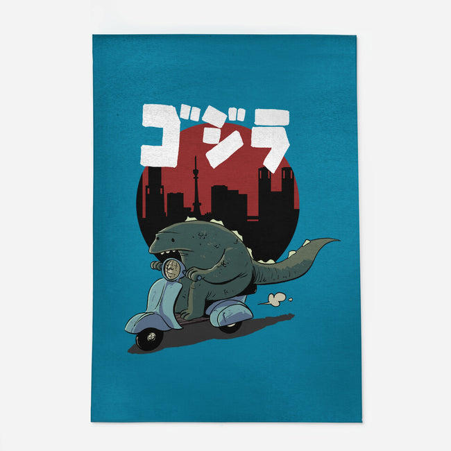 Godzilla Cruising-none outdoor rug-Christopher Tupa