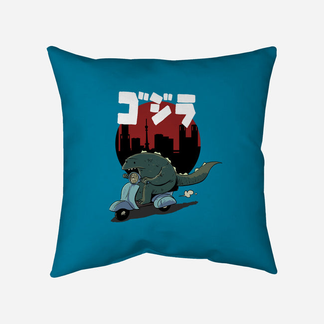 Godzilla Cruising-none removable cover throw pillow-Christopher Tupa