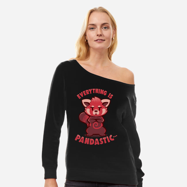 Sarcastic Pandastic-womens off shoulder sweatshirt-TechraNova