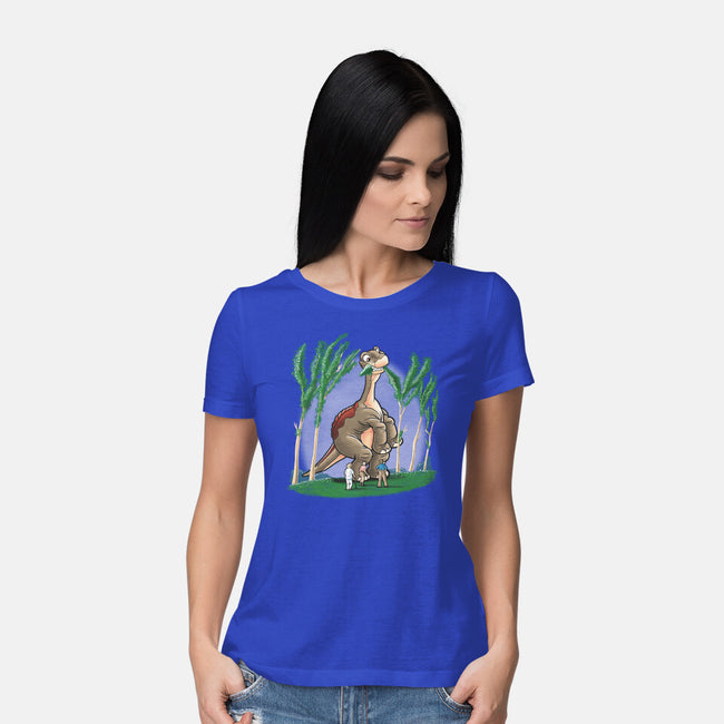 Littlefoot Park-womens basic tee-trheewood