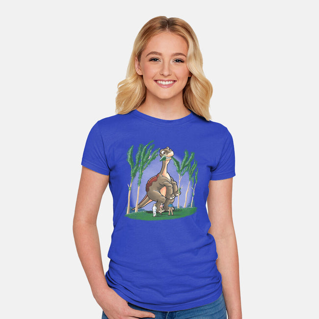 Littlefoot Park-womens fitted tee-trheewood