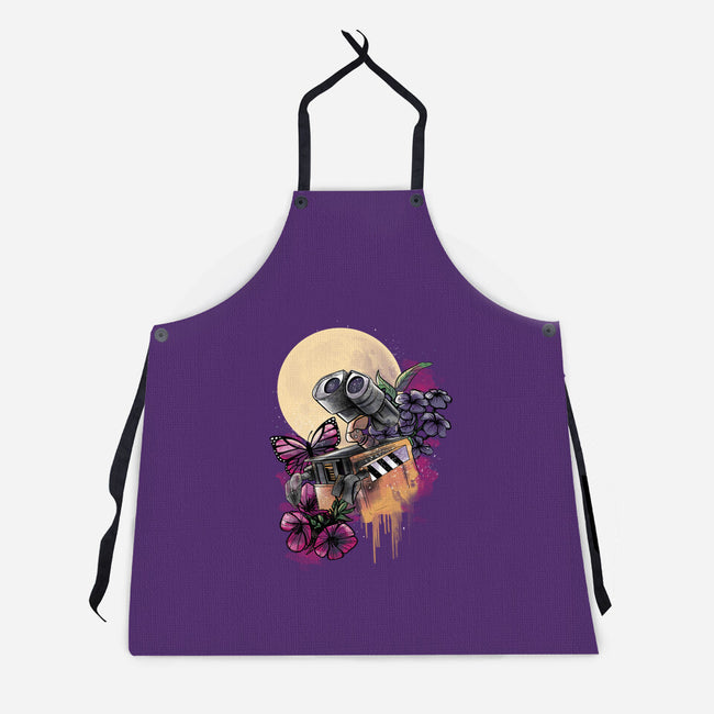 Moonlight Robot-unisex kitchen apron-fanfabio