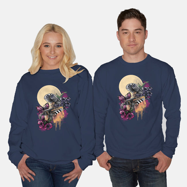 Moonlight Robot-unisex crew neck sweatshirt-fanfabio