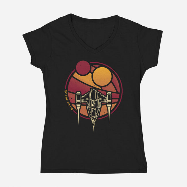 N1-WZRD-womens v-neck tee-teesgeex