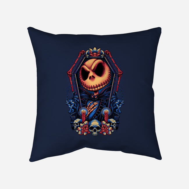 All Hail The Pumpkin King-none removable cover throw pillow-glitchygorilla