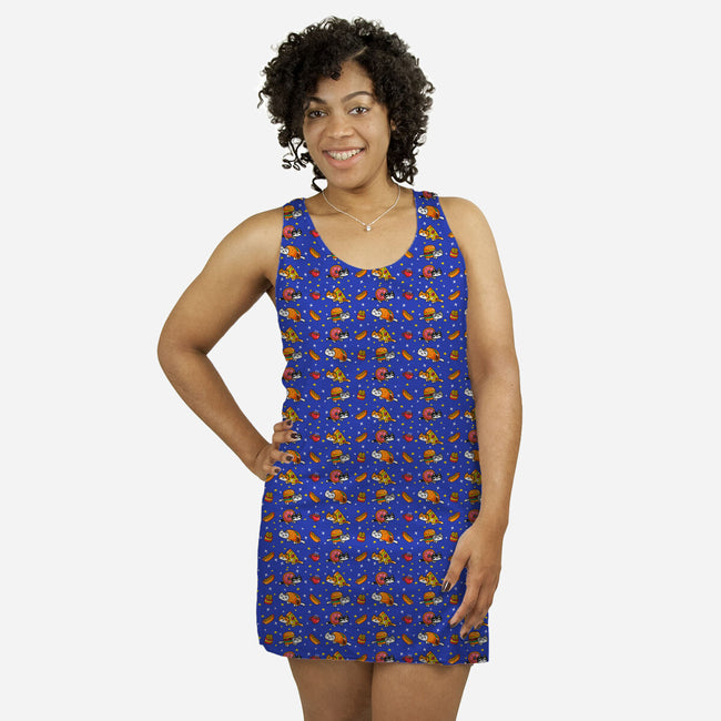 Fast Food Cats In Space-womens all over print racerback dress-krisren28