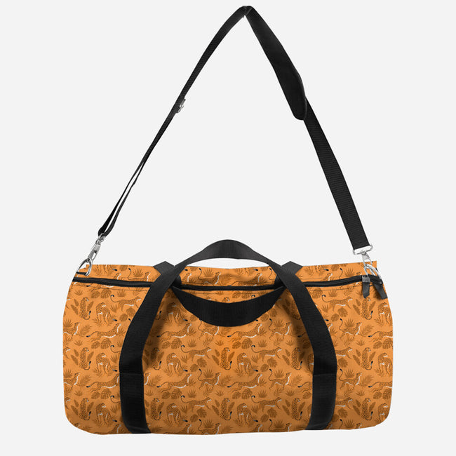 Orange Leopards-none all over print duffle bag-Focusnik