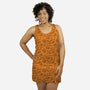 Orange Leopards-womens all over print racerback dress-Focusnik
