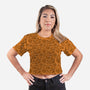 Orange Leopards-womens all over print cropped tee-Focusnik