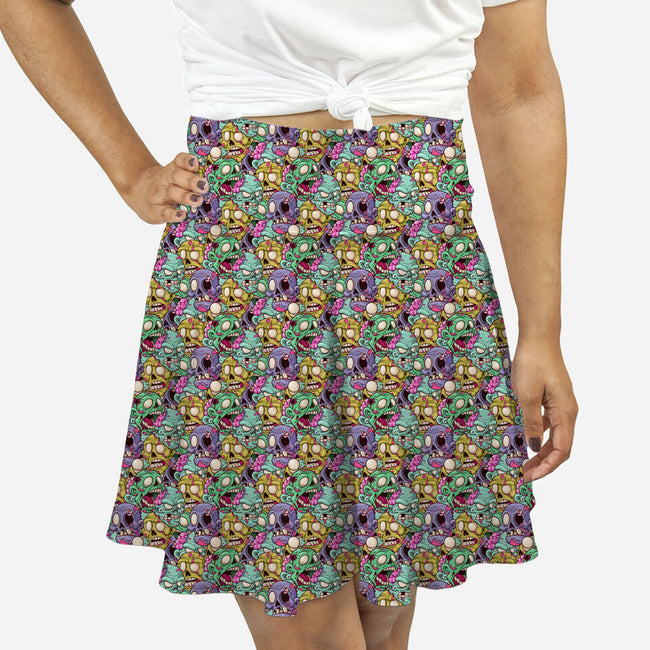 Zombies-womens all over print skater skirt-Focusnik