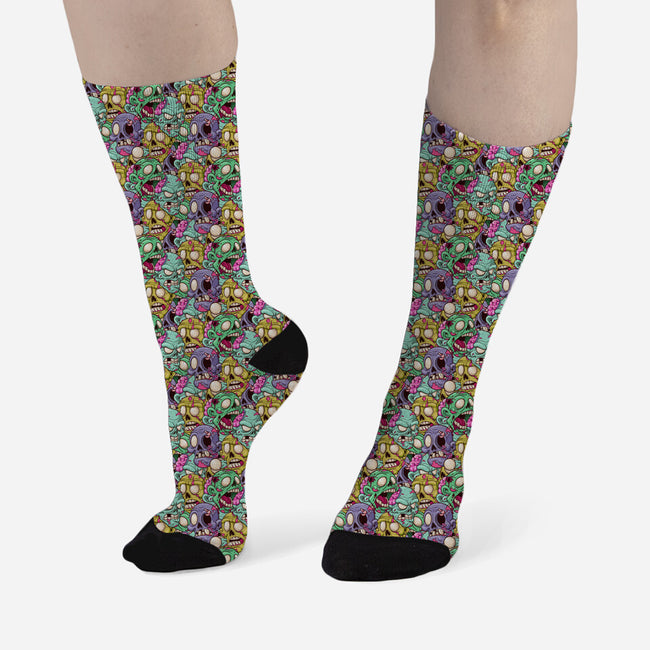 Zombies-unisex all over print crew socks-Focusnik
