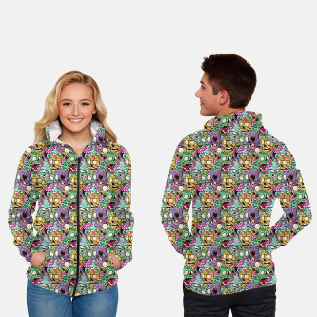 Zombies-unisex all over print zip-up sweatshirt-Focusnik