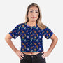 Cats Diving In The Sea-womens all over print cropped tee-AGAMUS