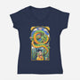 Dragon Kid-womens v-neck tee-Arigatees