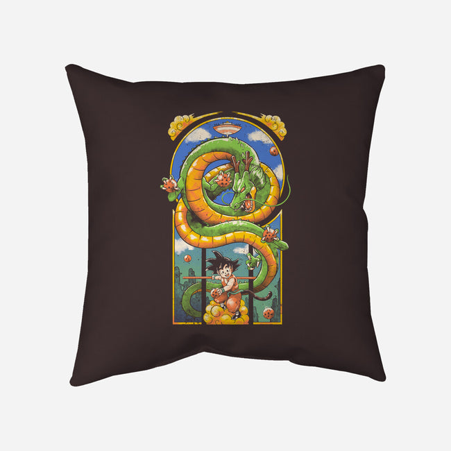 Dragon Kid-none removable cover w insert throw pillow-Arigatees