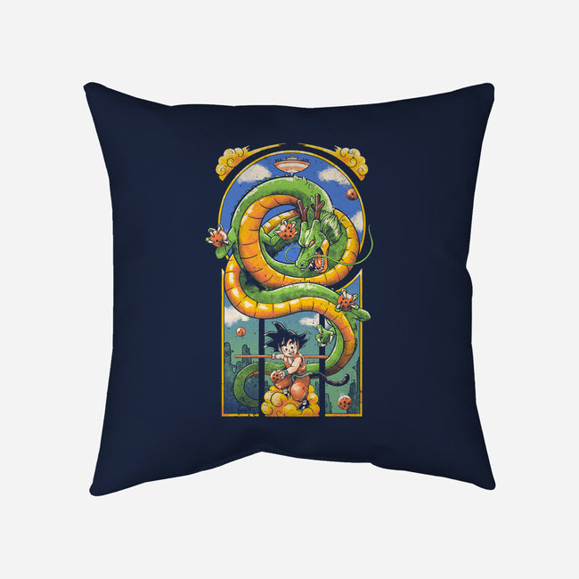 Dragon Kid-none removable cover w insert throw pillow-Arigatees