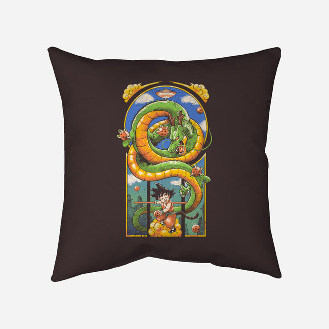 Dragon Kid-none removable cover throw pillow-Arigatees