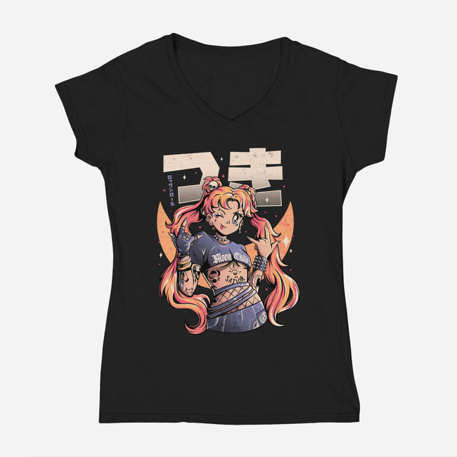 Moon Child-womens v-neck tee-eduely