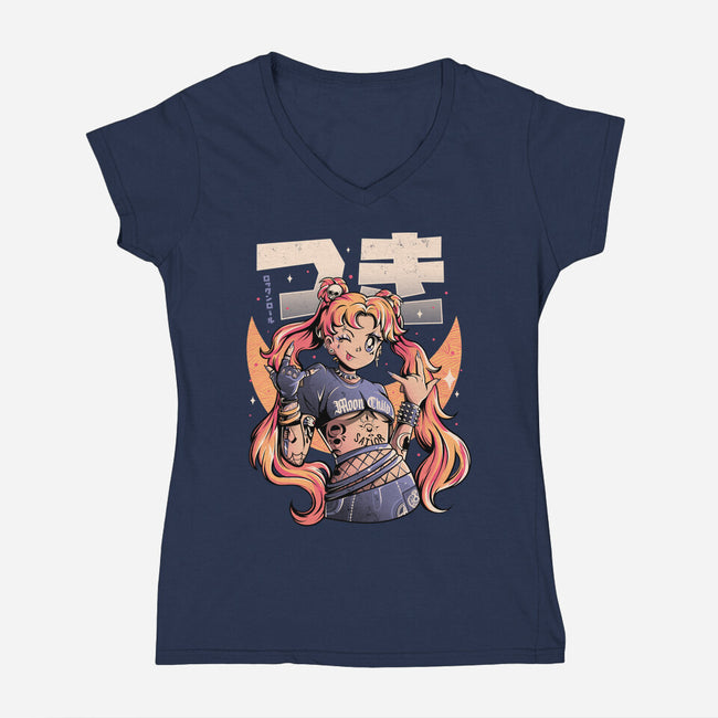 Moon Child-womens v-neck tee-eduely