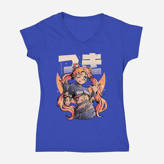 Moon Child-womens v-neck tee-eduely