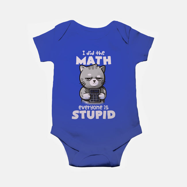 Math Cat-baby basic onesie-eduely